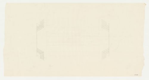 Wayfarers' Chapel, Palos Verdes, California: Guidelines within a partial border, probably for an inscription