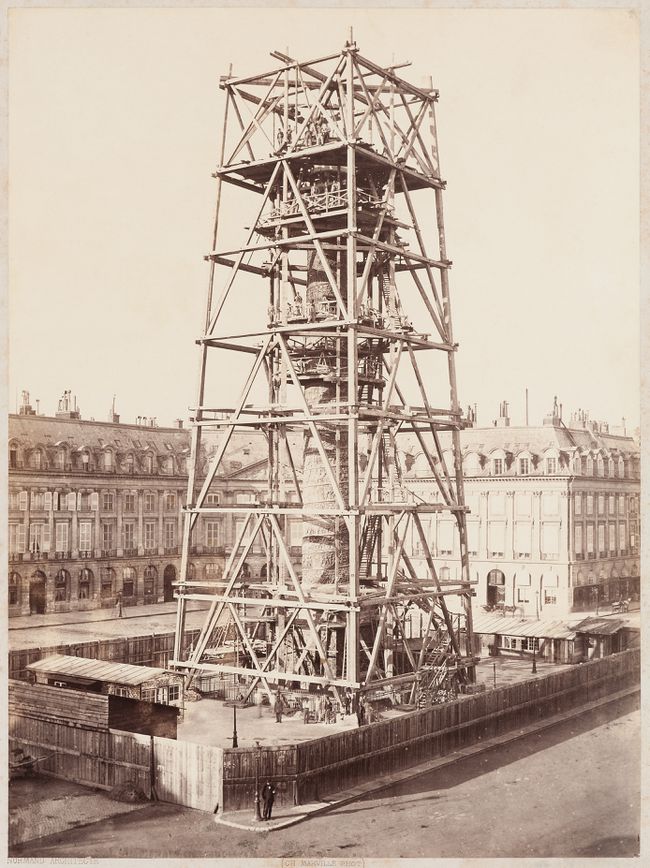 Charles Marville. The Vendôme Column under reconstruction, Paris. 1873-1874