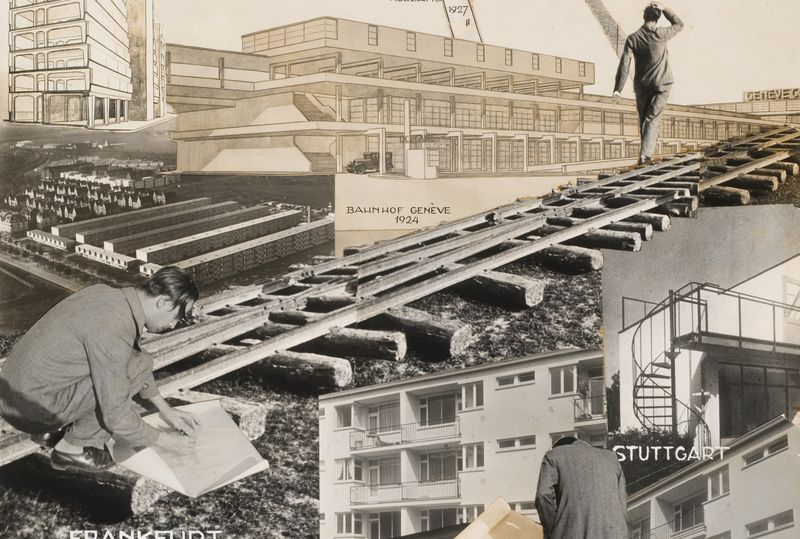 Photomontage of projects by Mart Stam from the 1920s, 1930.