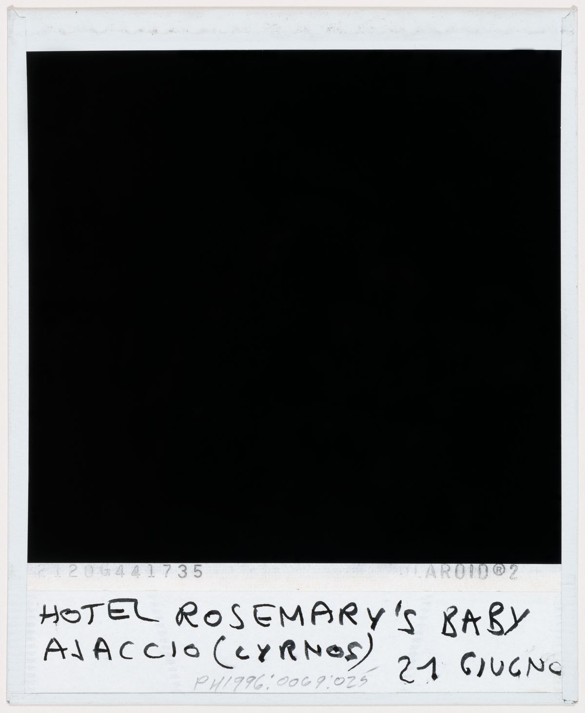 Aldo Rossi. Hotel Rosemary’s Baby, Ajaccio (Cyrnos), Corsica, June 1980.