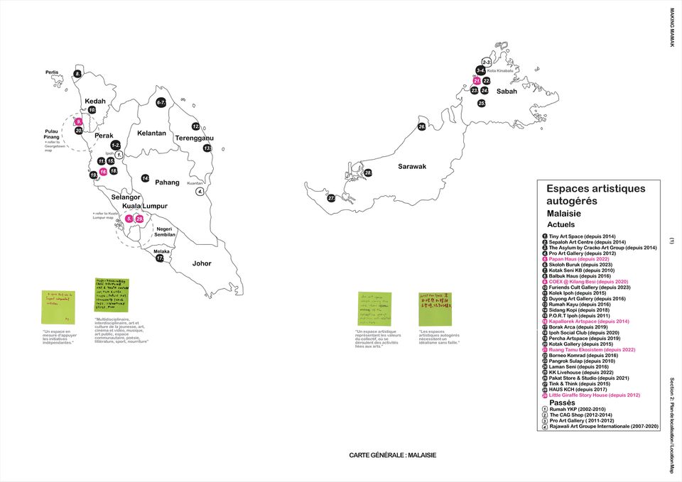 Localisaiton des centres d’artistes autogérés en Malaisie