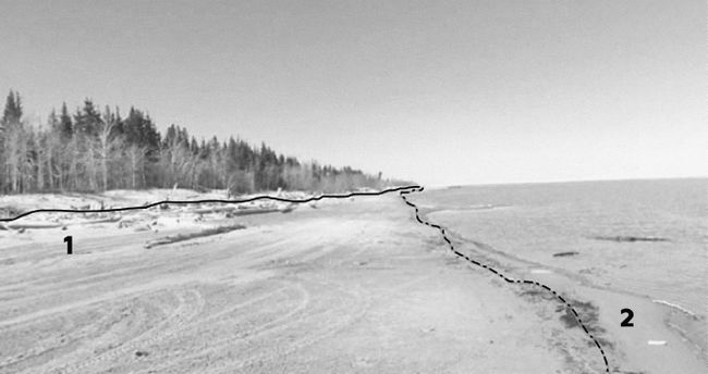 Les opinions d’une frontière de l’eau (deux arpenteurs), TN-O