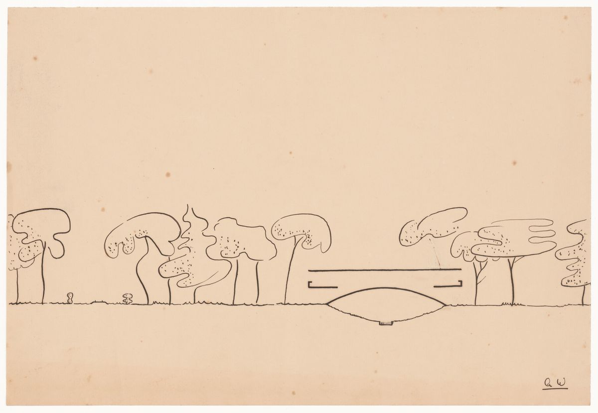 Amancio Williams, Sketch for Casa sobre el arroyo