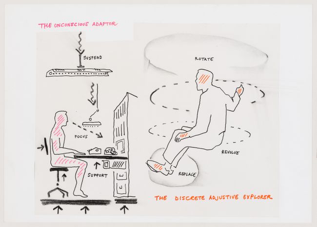 Sketches prepared on the occasion of the seminar and exhibition "The Office and the Information Revolution" held at the Royal Institute of British Architects in 1981