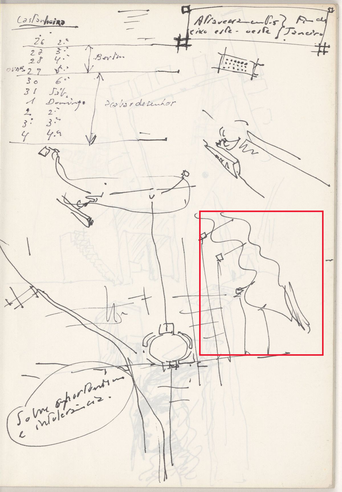 Alvaro Siza, Page from Sketchbook of Prince Albrecht Palace