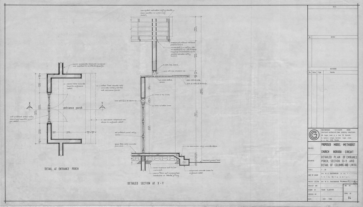 Details showing the entrance of the Patriarch Bolaji Methodist church at Ita-Elewa in Ikorodu, Lagos State, Nigeria