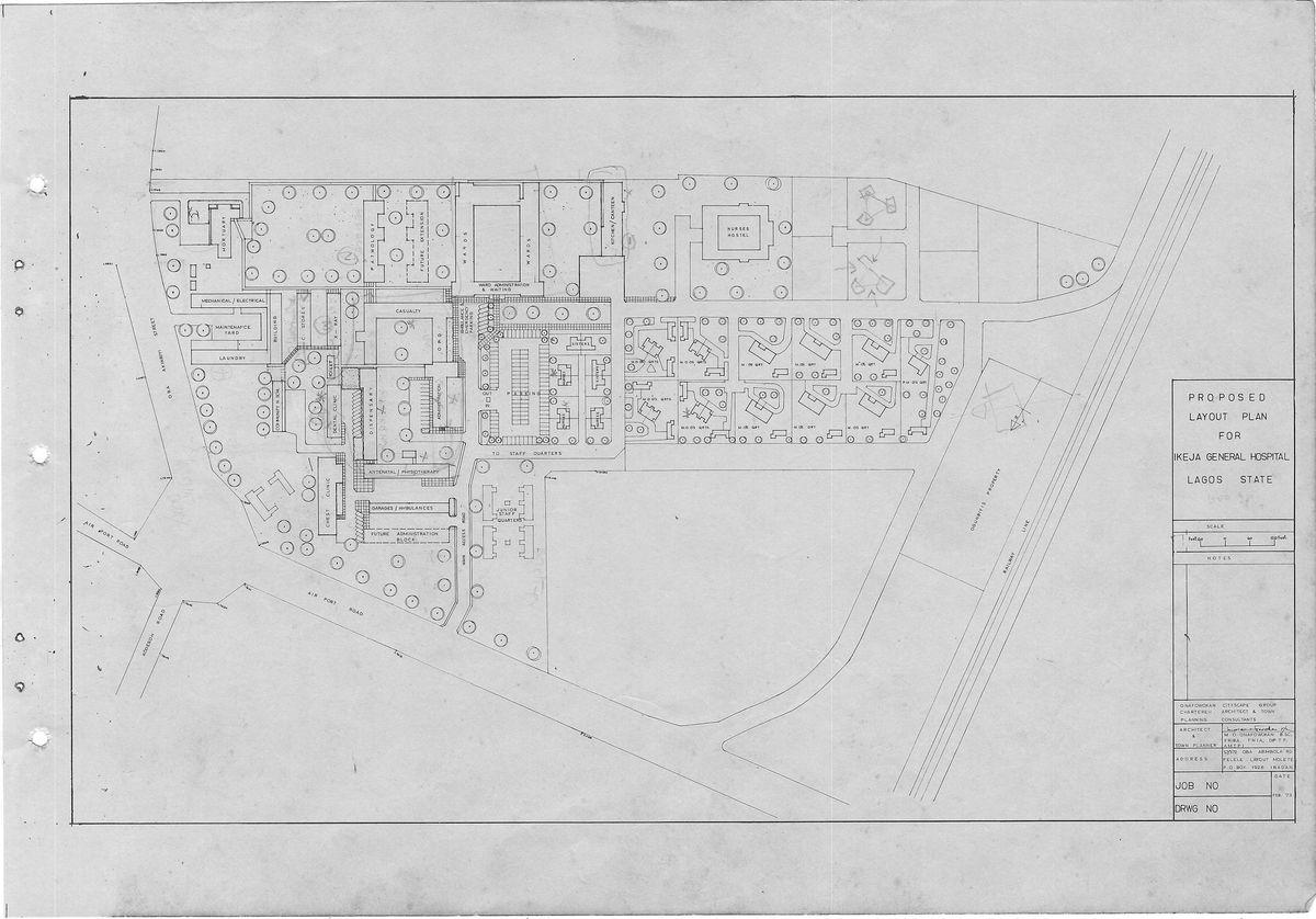 Layout plan of the Ikeja General Hospital, Nigeria, 1972