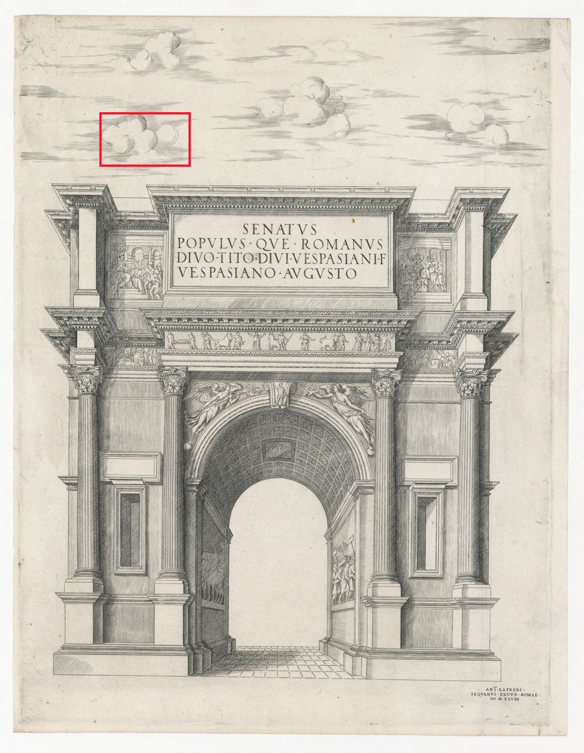 Antoine Lafréry, Perspective of the Arch of Titus, Rome