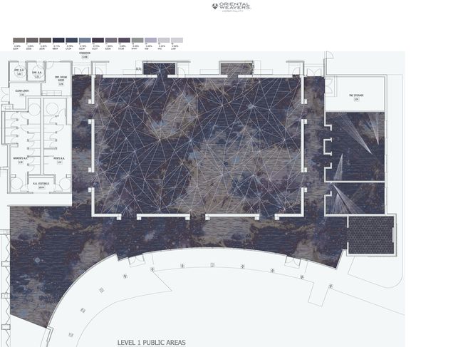 Oriental Weavers, exemple de floodplan de moquette, 2019