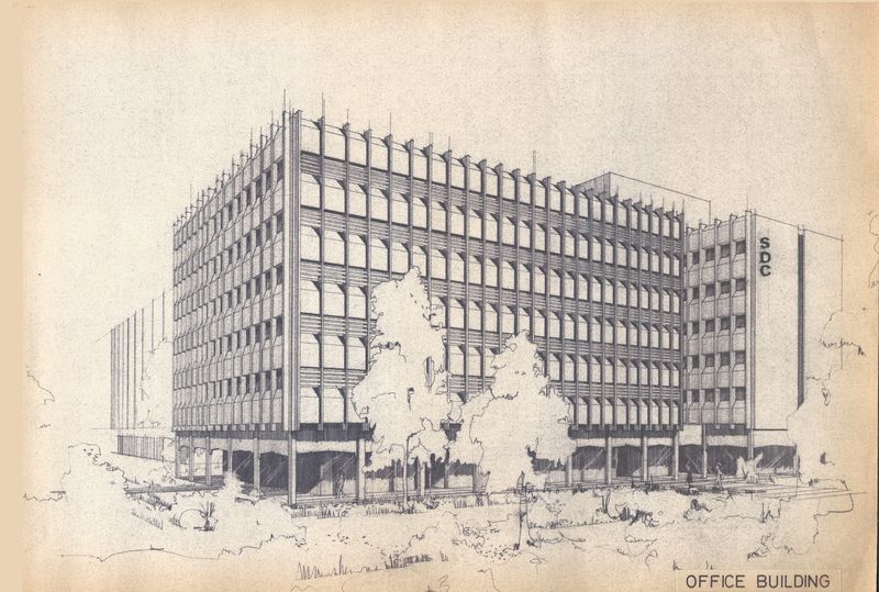 Perspective pour la Sudan Development Corporation (SDC) Khartoum, Soudan. Conçue par Abdel-Moneim Mustafa