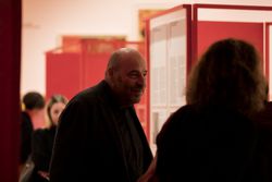 Jean-Louis Cohen during the opening of Building a new New World, CCA