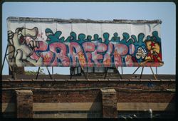 Graffiti-Covered Billboard