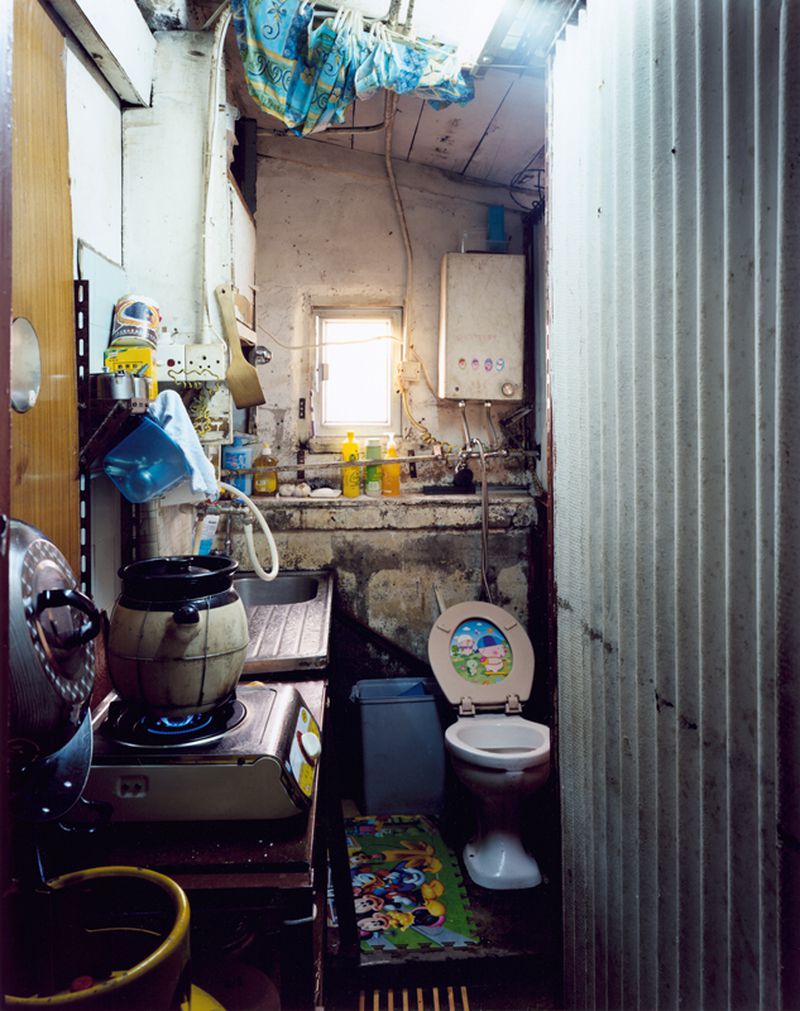 Stefan Canham, photographer. Washroom/kitchen, Building 5, Unit 7, Tai Kok Tsui Area. 2008