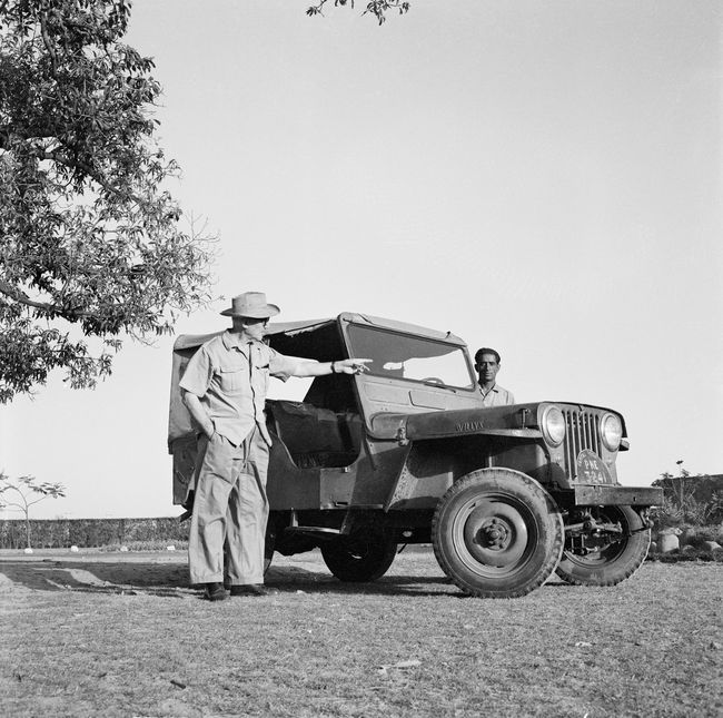 Le Corbusier on his way to explore the site of the future Chandigarh
