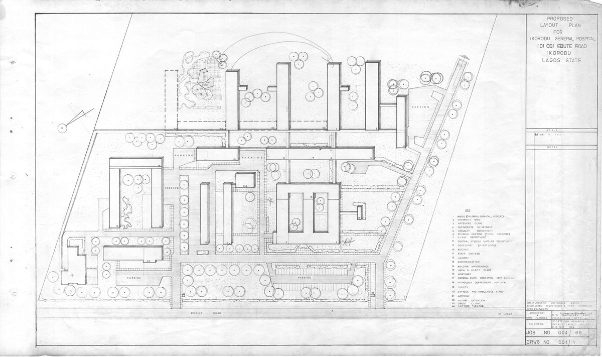 Layout plan of the Ikorodu General Hospital Nigeria, 1972